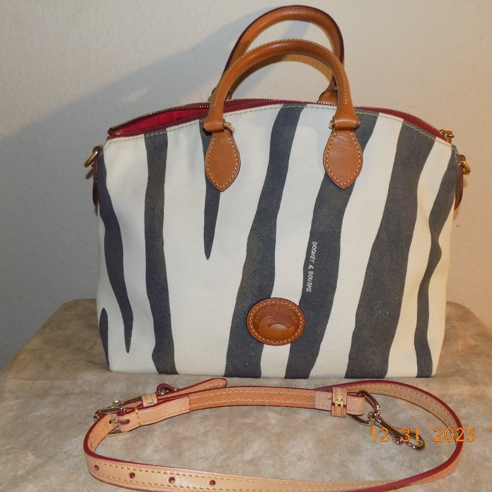 Dooney & Bourke Zebra Print Shoulder Bag with Extra Strap